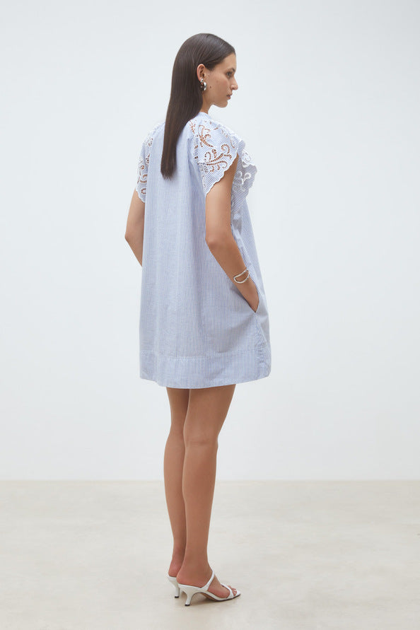 Cindy embroidered stripped Dress