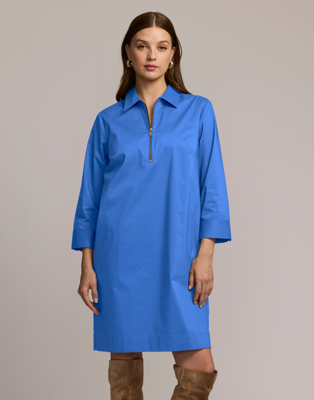 Alessa 3/4 Sleeve Blue Dress