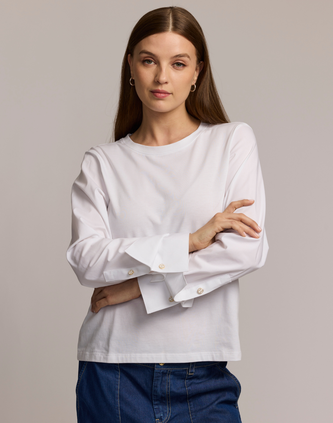 Reagen Long Sleeve White Shirt