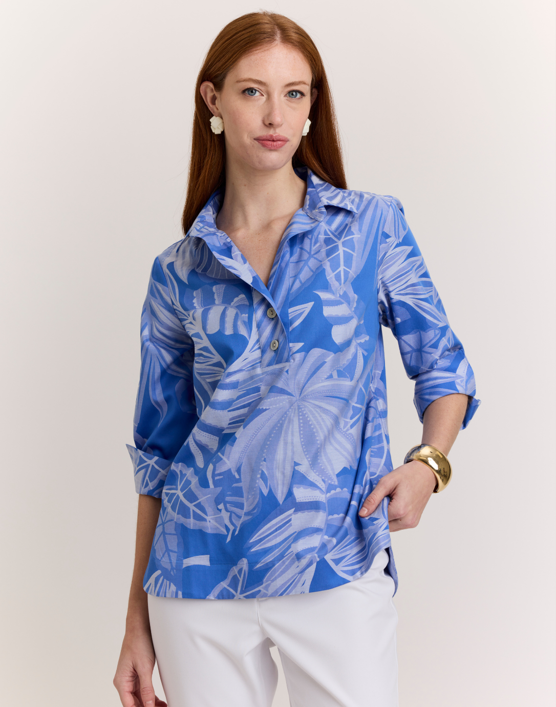 Charlotte Leaf Motif Jacquard Top