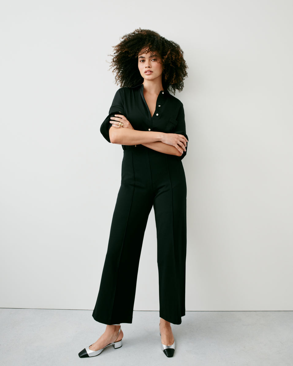 SPANX Ponte Cropped Wide Leg Pant