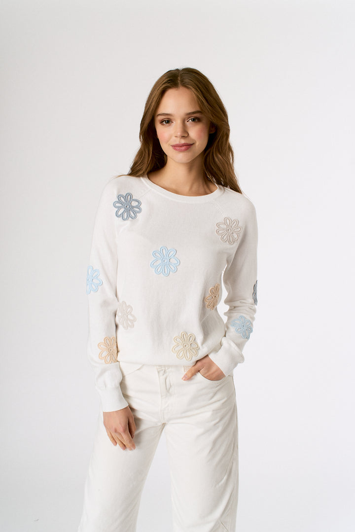 Multi Color Flower Sweater