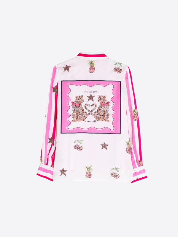 Leopard Pink Stripe Shirt