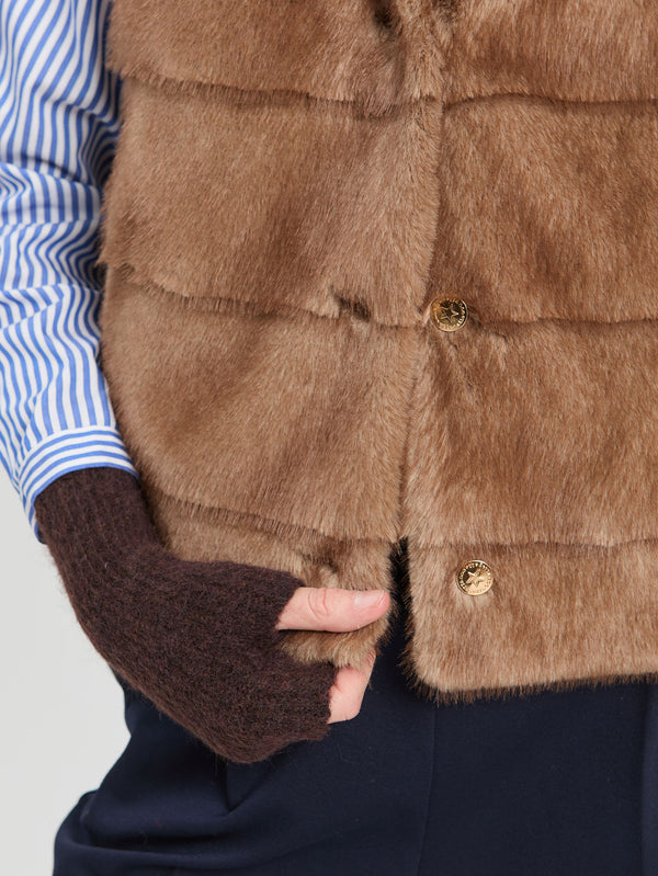 Camel Faux Fur Vest