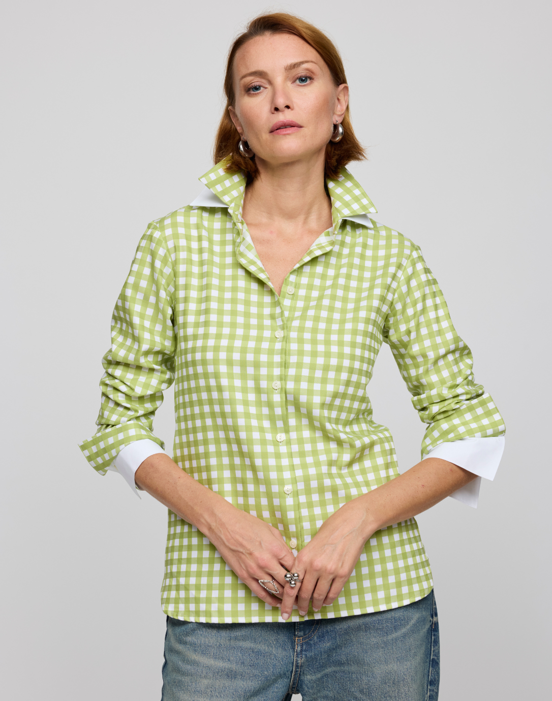 Margot Lime Gingham Shirt