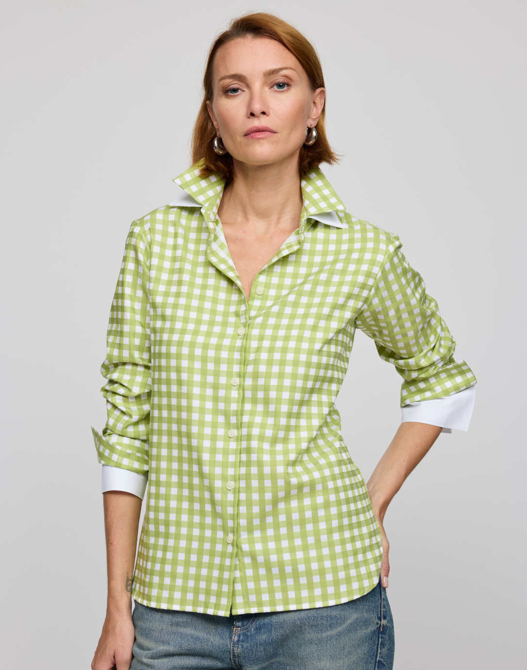 Margot Lime Gingham Shirt