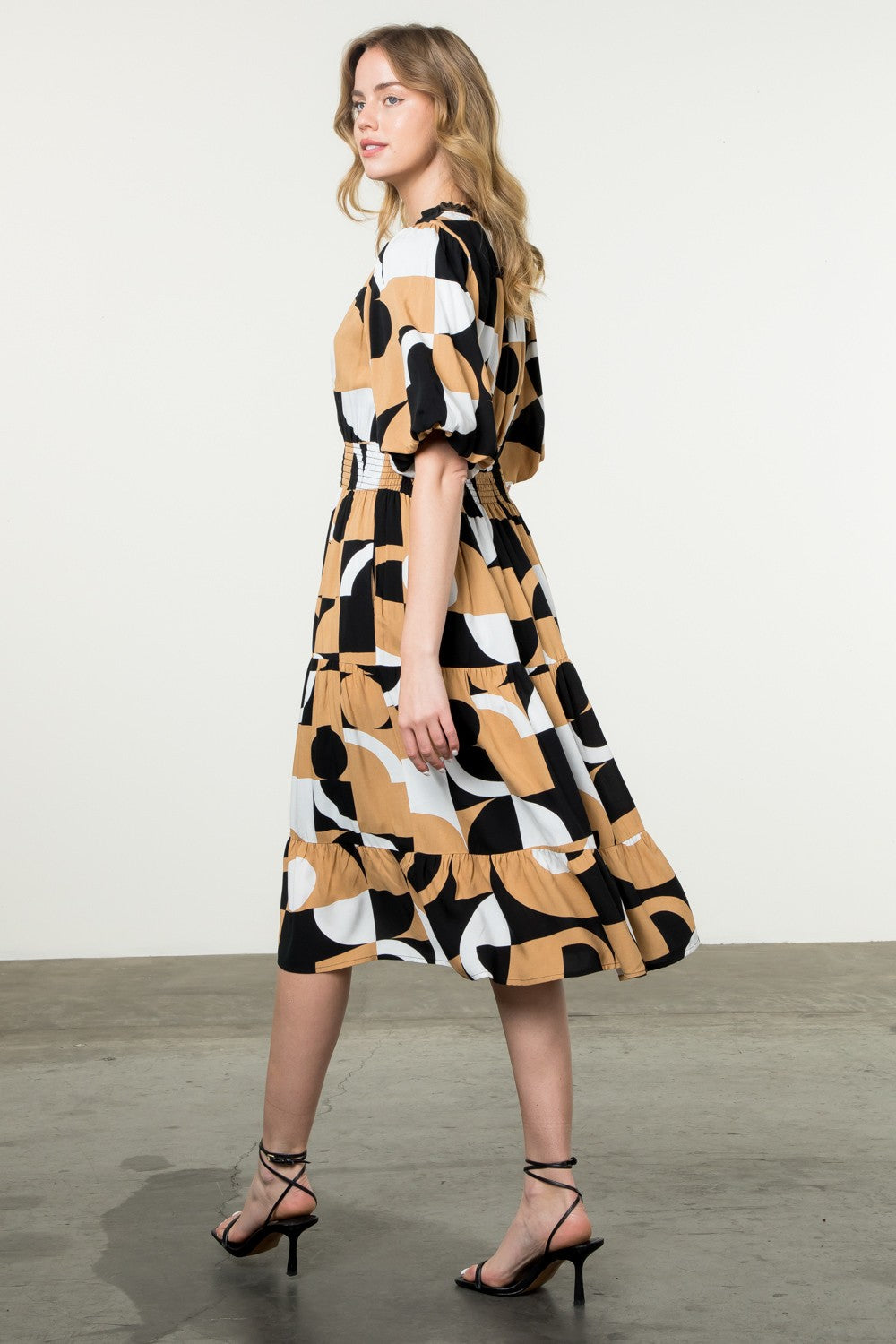 Jamie Puff Sleeve Midi Dress