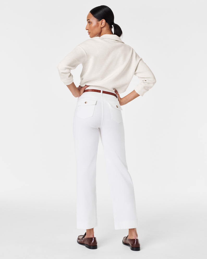 Stretch Cropped Wide Leg Pant