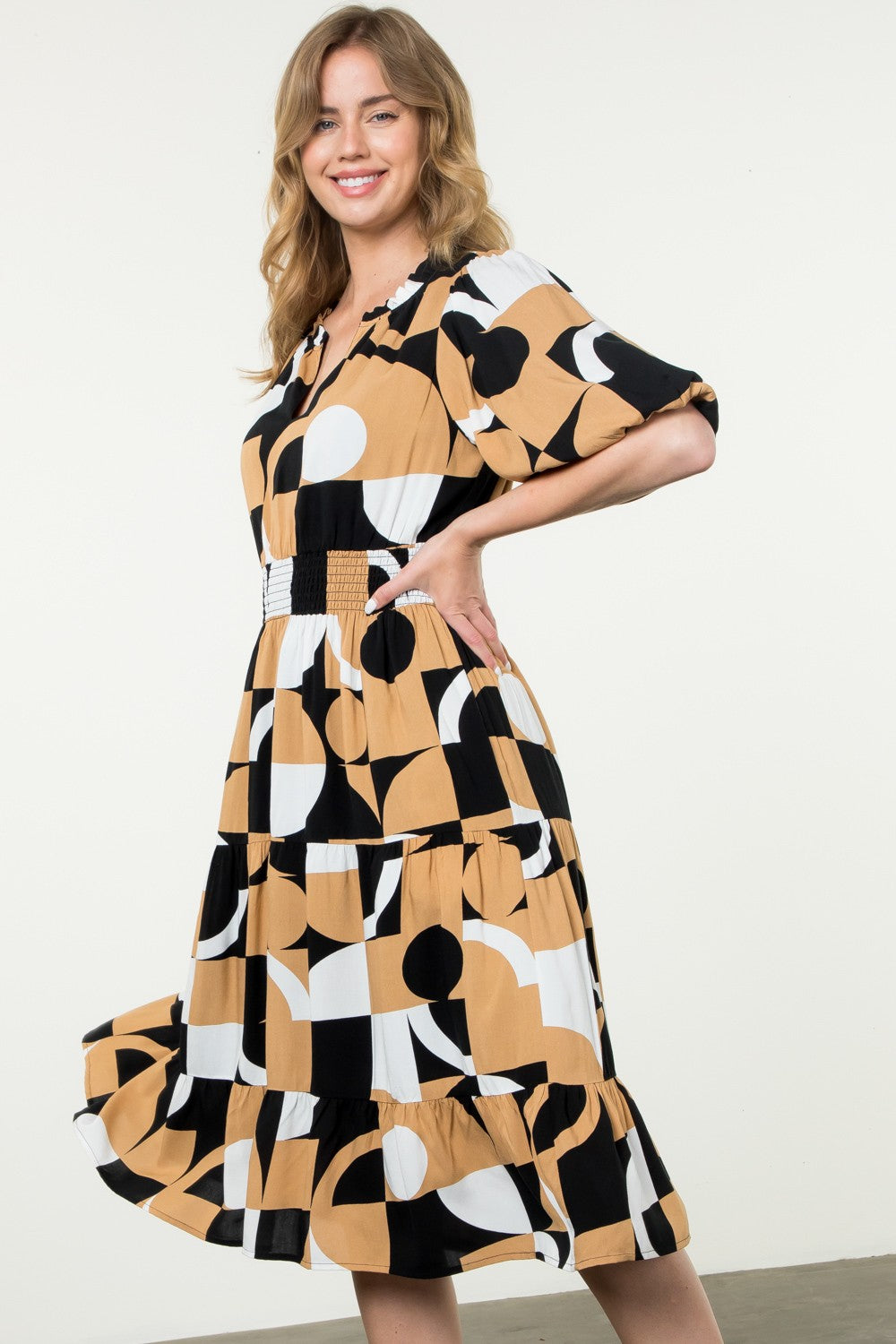 Jamie Puff Sleeve Midi Dress