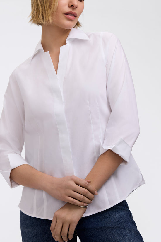 Taylor No Iron Pinpoint 3/4 Sleeve Shirt