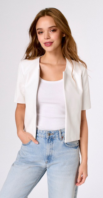 Faux Leather Crop Jacket