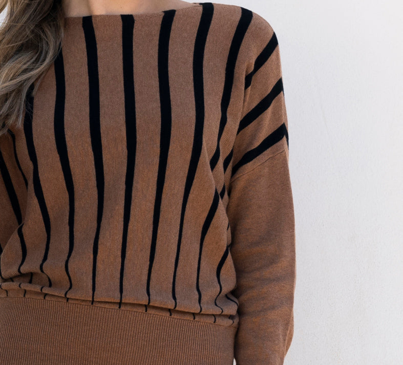 Relaxed Stripe Cotton Sweater