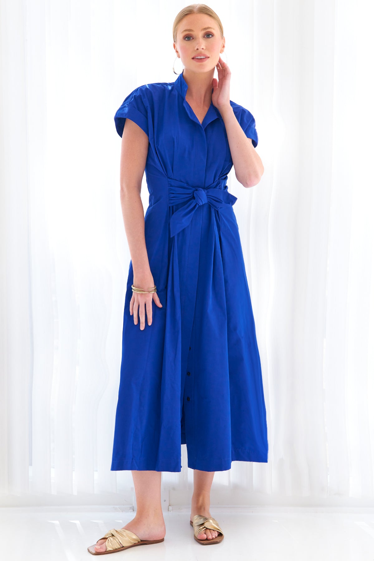 Long Rocky Taffeta Shirtdress