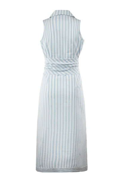 Long Ellis Pastel Blue Stripe Dress