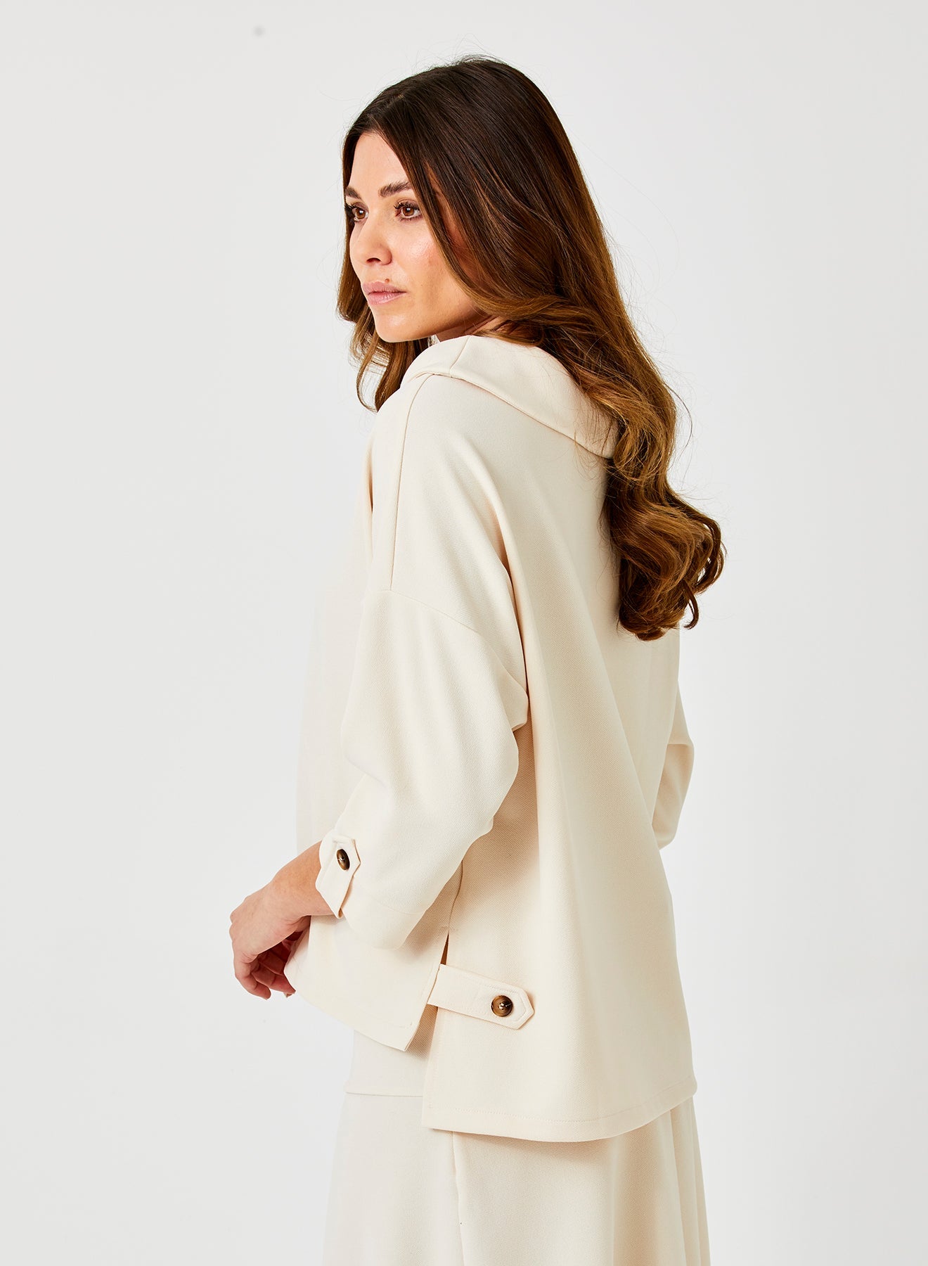 Cream Scuba Audrey Top