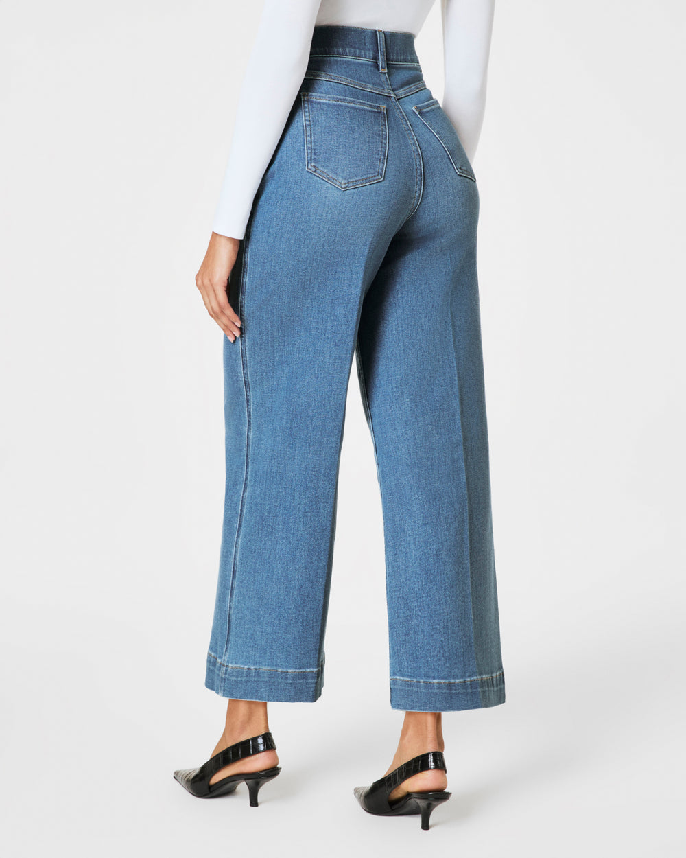 SPANX Cropped Wide Leg Jeans