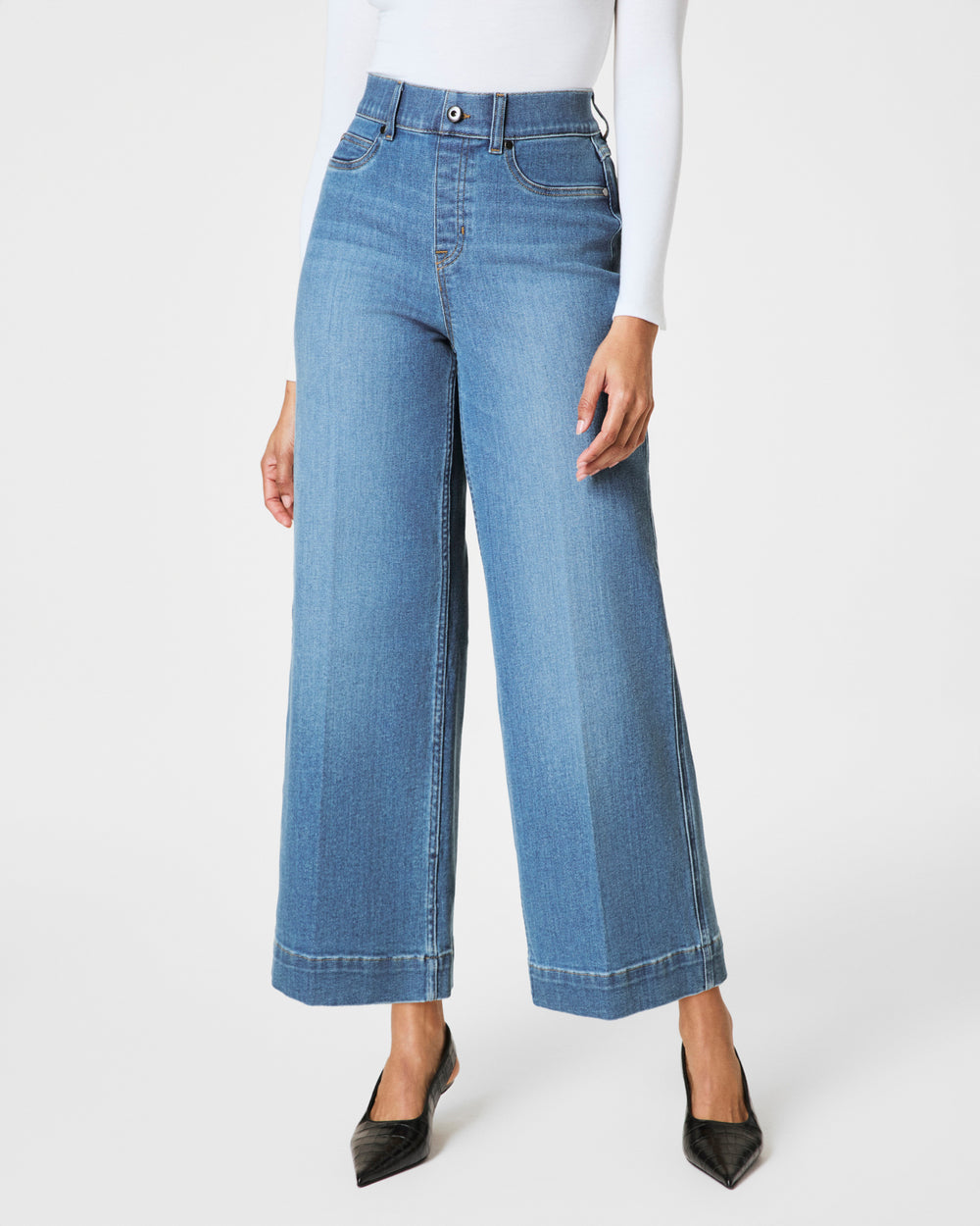 SPANX Cropped Wide Leg Jeans