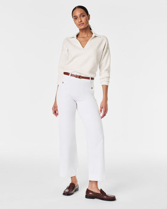 Stretch Cropped Wide Leg Pant