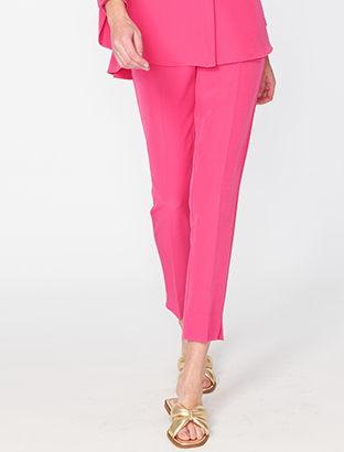 Tissue Crepe Front Zip Pants
