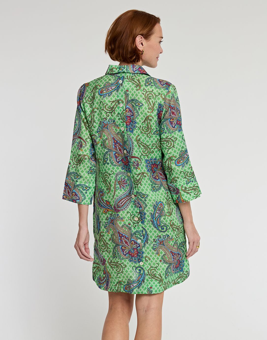 Aileen Luxe Linen Dress in Foulard Paisley Print