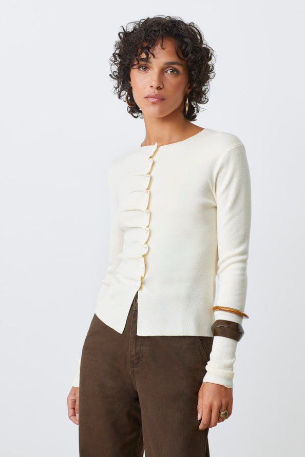 Gina Button-down Pleated Cardigan