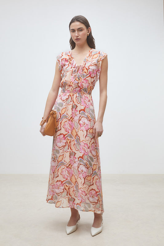 Sallie Long Floral Print Dress