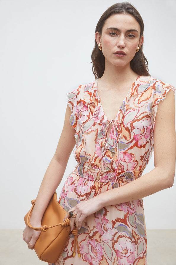 Sallie Long Floral Print Dress