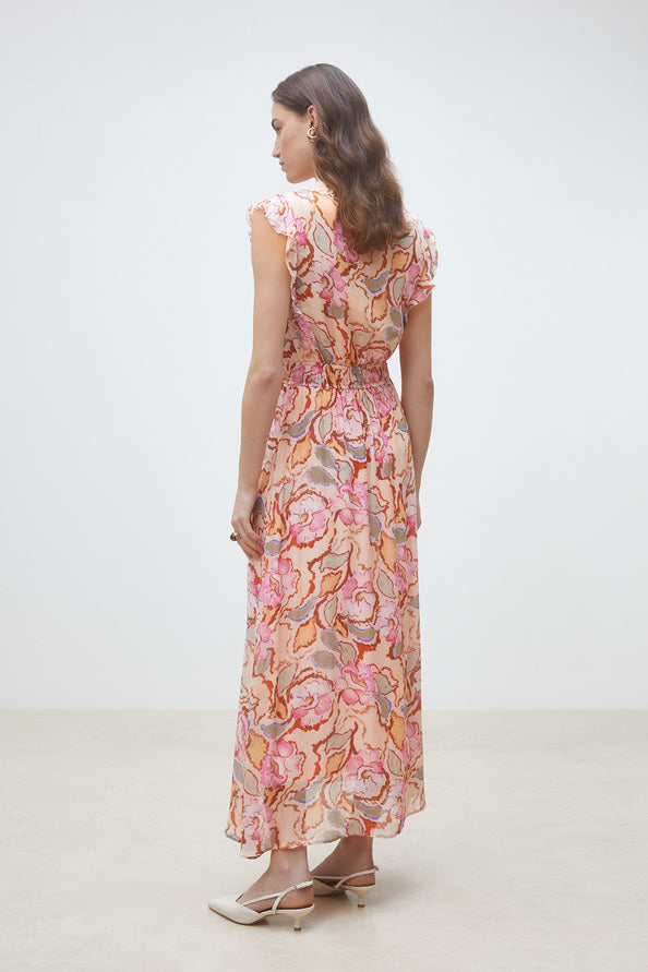 Sallie Long Floral Print Dress