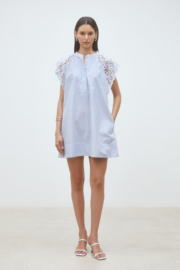 Cindy embroidered stripped Dress