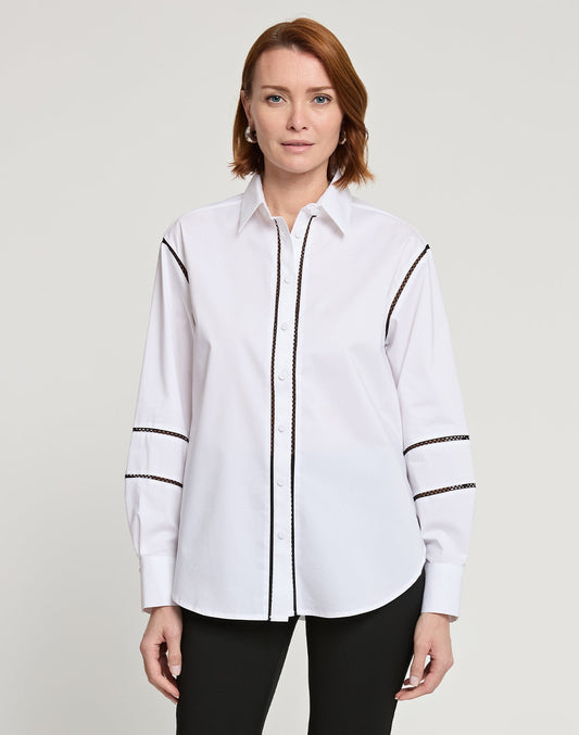 Halsey Black Trimmed Shirt