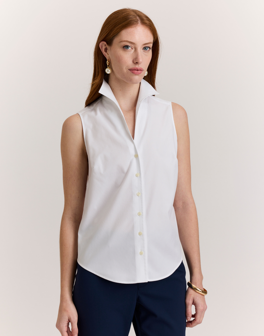 Martha No Iron Luxe Cotton White Shirt