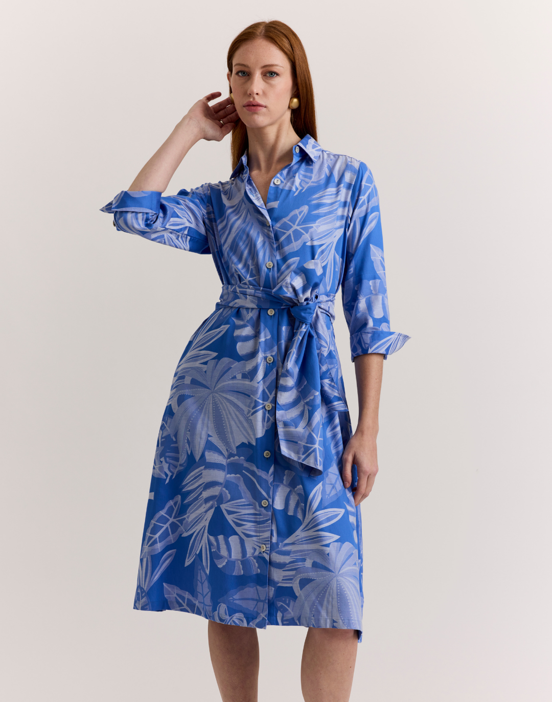 Tamron Leaf Motif Jacquard Dres