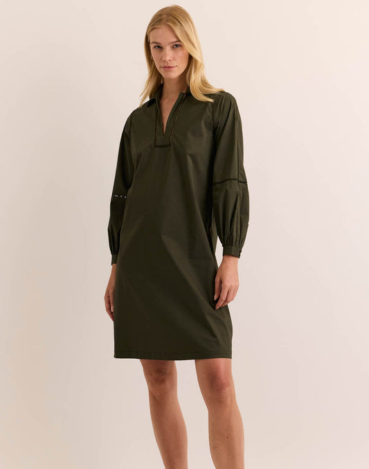 Laura Long Sleeve Lace Trim Dress