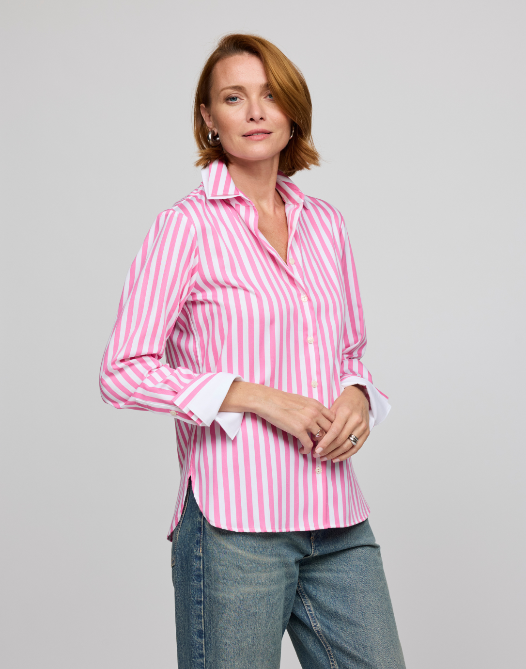 Margot Pink/White Stripe Shirt