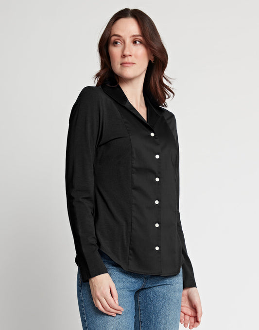 Donna Wing Collar Olive Shirt