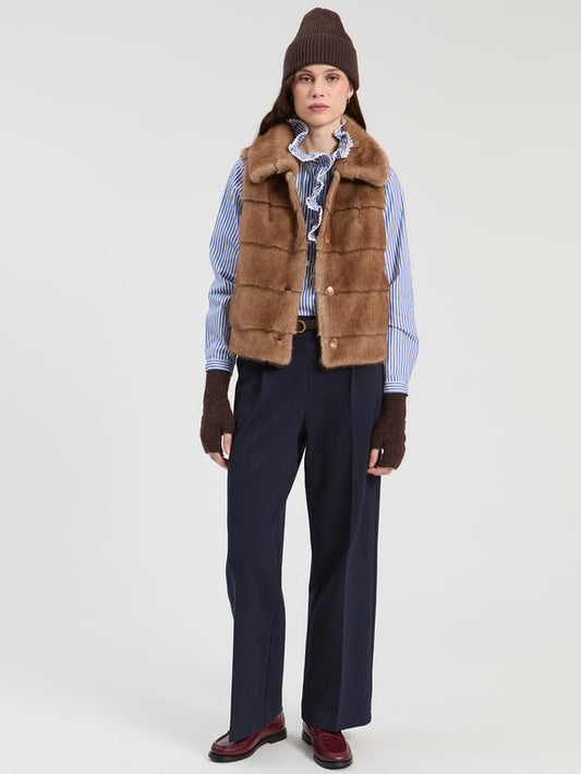 Camel Faux Fur Vest