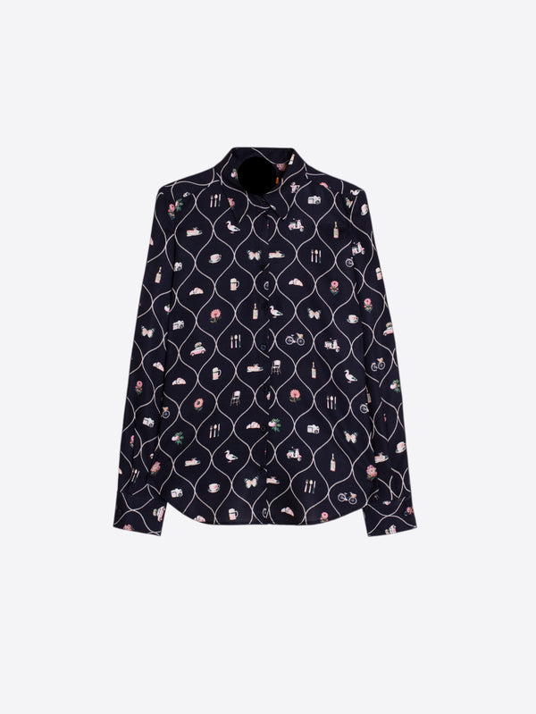 Navy Brassiere Shirt