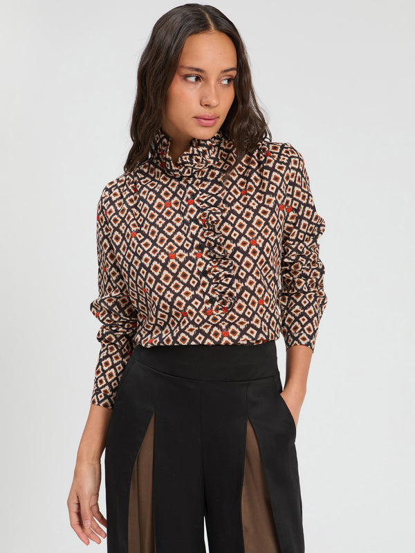 Ikat Ruffle Shirt