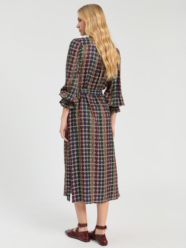 Geo Circle Multicolor Midi Dress