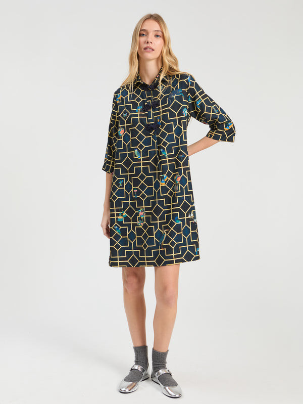 Navy Bamboo Short Dress