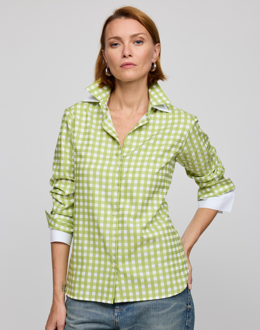Margot Lime Gingham Shirt