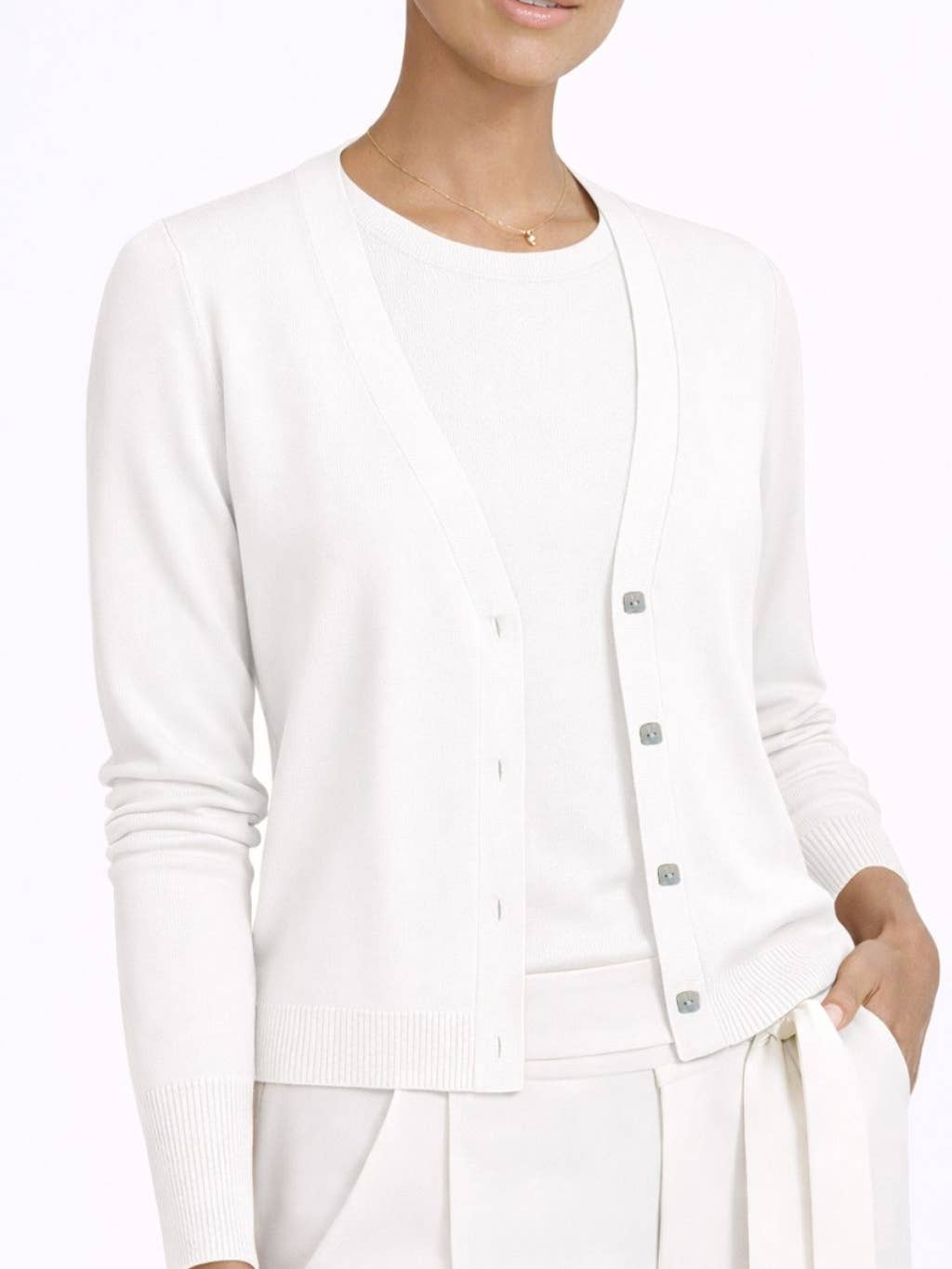 lightweight White Cardigan