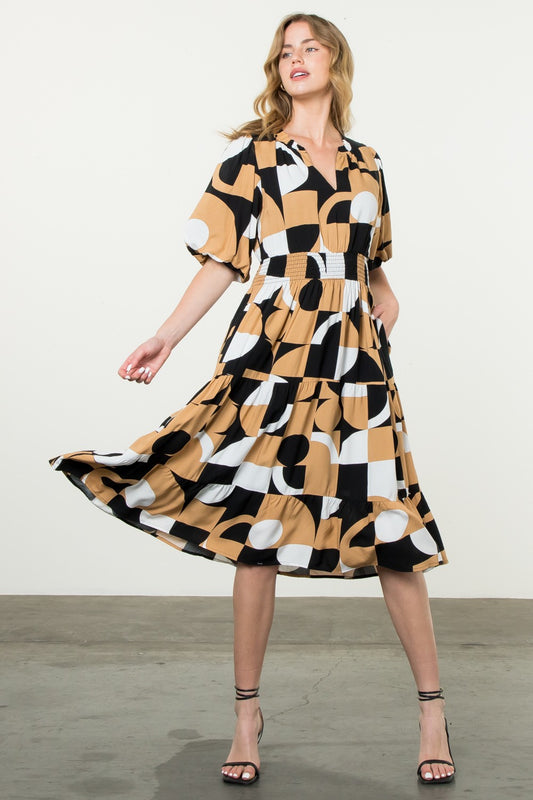 Jamie Puff Sleeve Midi Dress