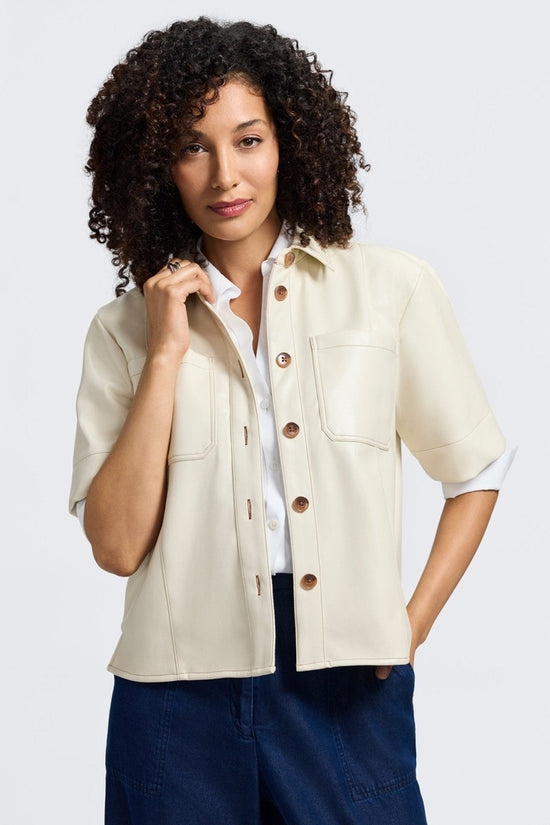 Demi Vegan Leather Shirt Jacket