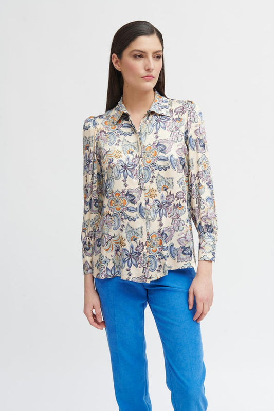 Blue Floral Blouse