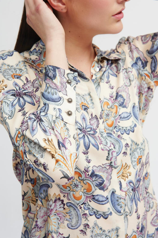 Blue Floral Blouse