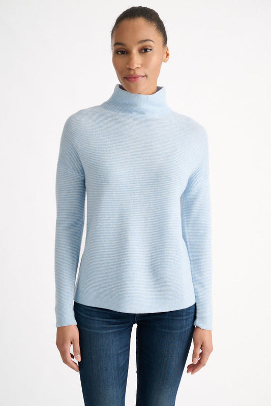 Textured Slouchy Funnel Cashmere Sweater