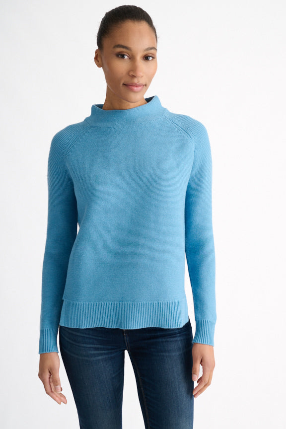 Garter Funnel Cotton Sweater