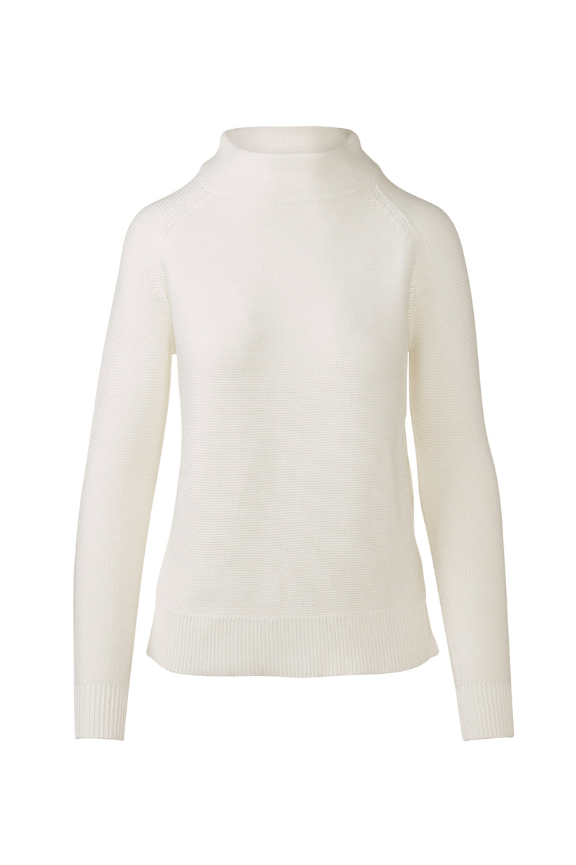 Garter Funnel Cotton Sweater