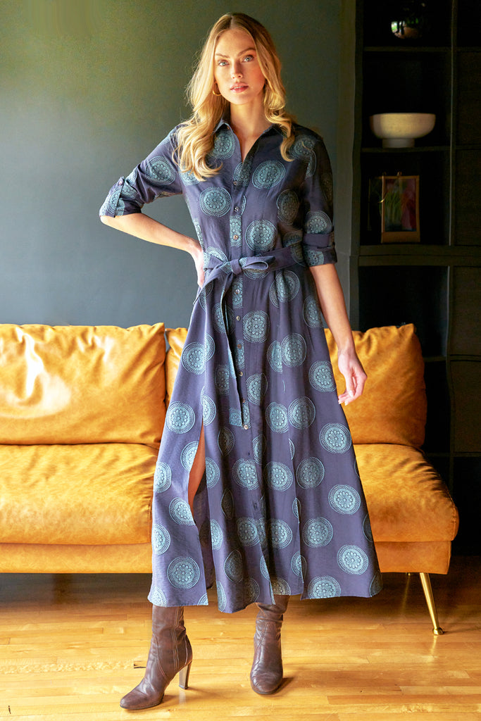 Medallion Jacquard Laine Dress